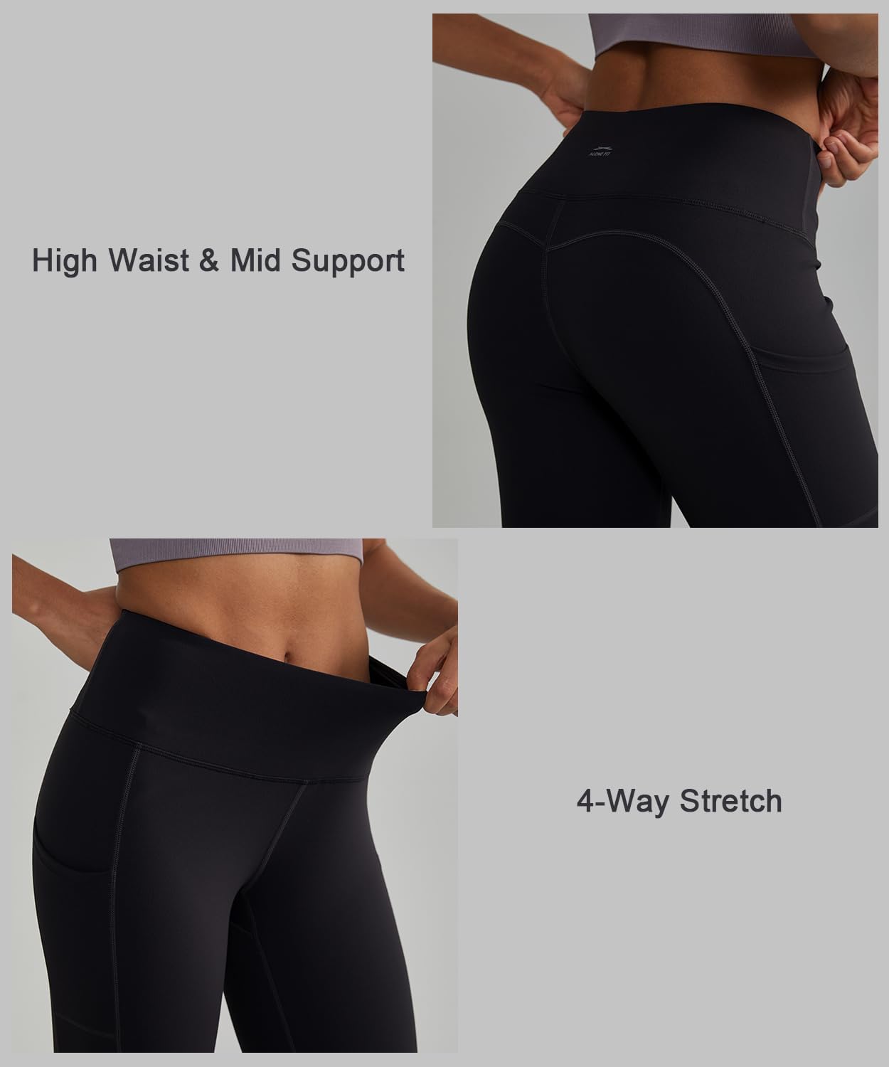 Women's Anti-Nail Yoga Leggings, Non-Transparent Tights with Phone Pockets and Tummy Control, Available in Full-Length and Capri Styles