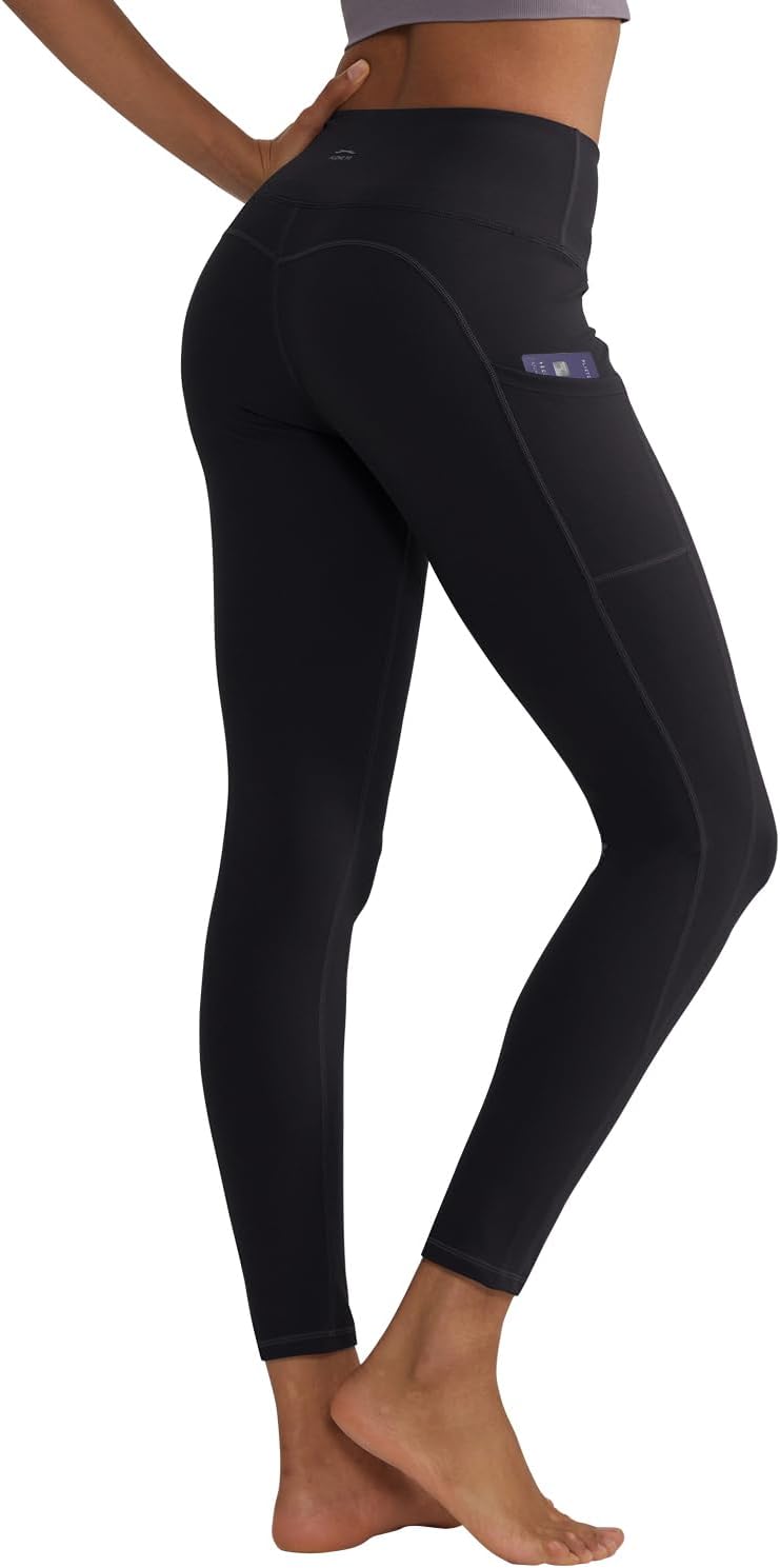 Women's Anti-Nail Yoga Leggings, Non-Transparent Tights with Phone Pockets and Tummy Control, Available in Full-Length and Capri Styles