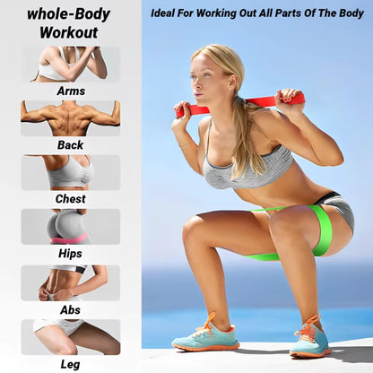 7PC Yoga Rally Circle Resistance Bands Fitness Set Rubber Loop Strength Training Workout Expander Gym Equipment Elastic Portable